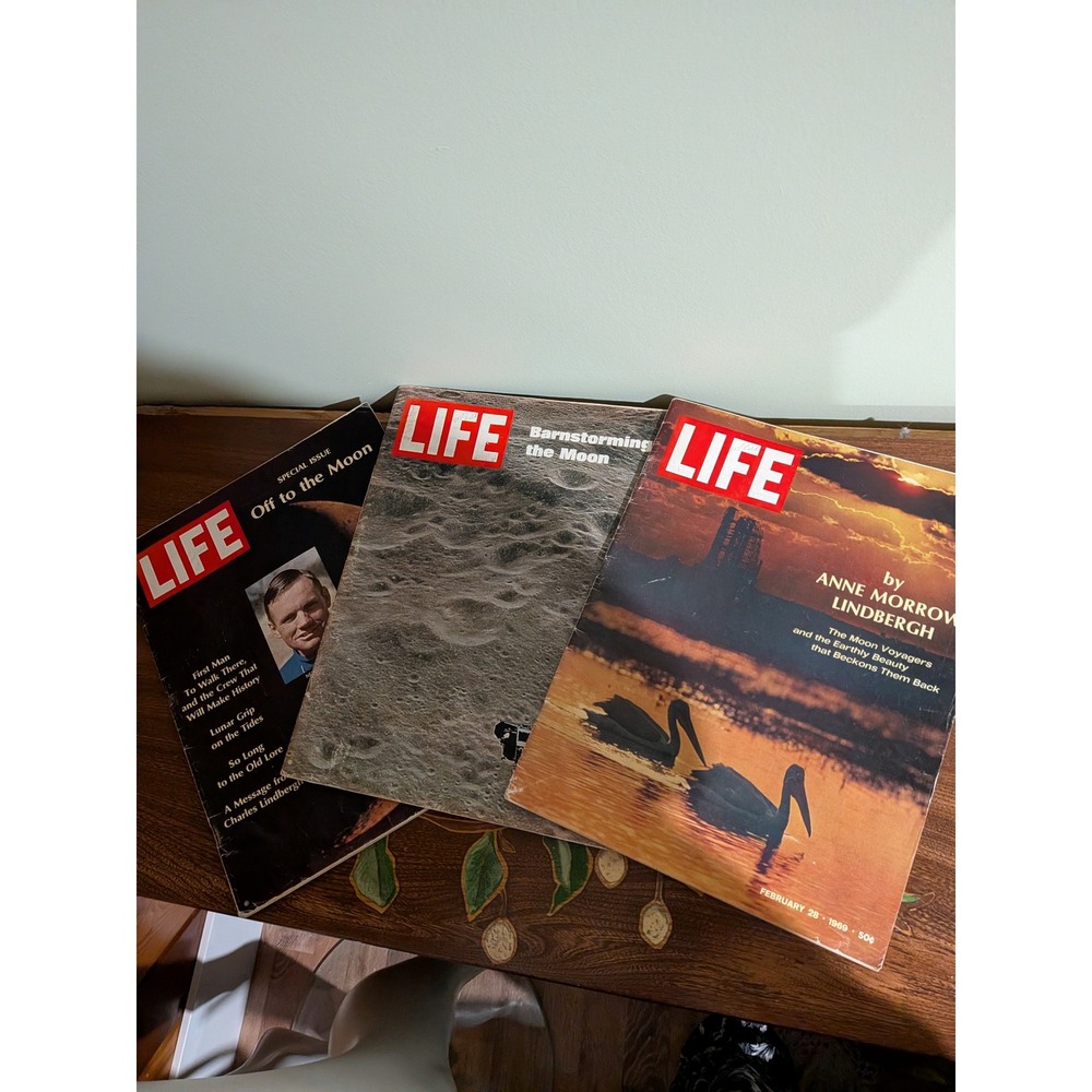 Vintage 1969 LIFE Magazine Lot of 3 Moon Landing Apollo 11 Space Issues